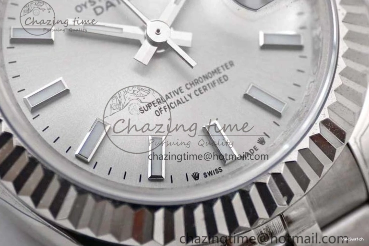 Dial Steel DateJust 28 SS Silver 1:1 NH05 Bracelet 904L on TWF President Best Lady Edition 0207